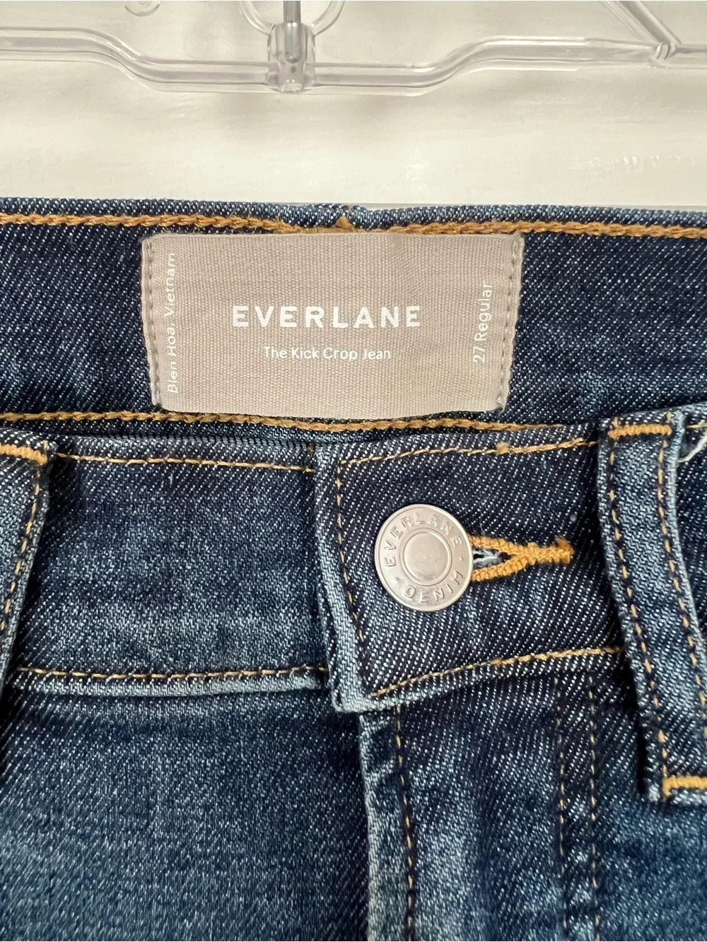 Everlane Dark Blue Cropped Flare Jeans - Picture 4 of 6